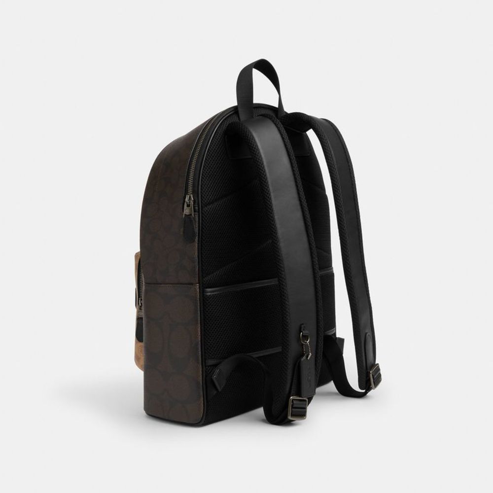NWT Coach Outlet West Backpack In Blocked Signature Canvas - Picture 2 of 6